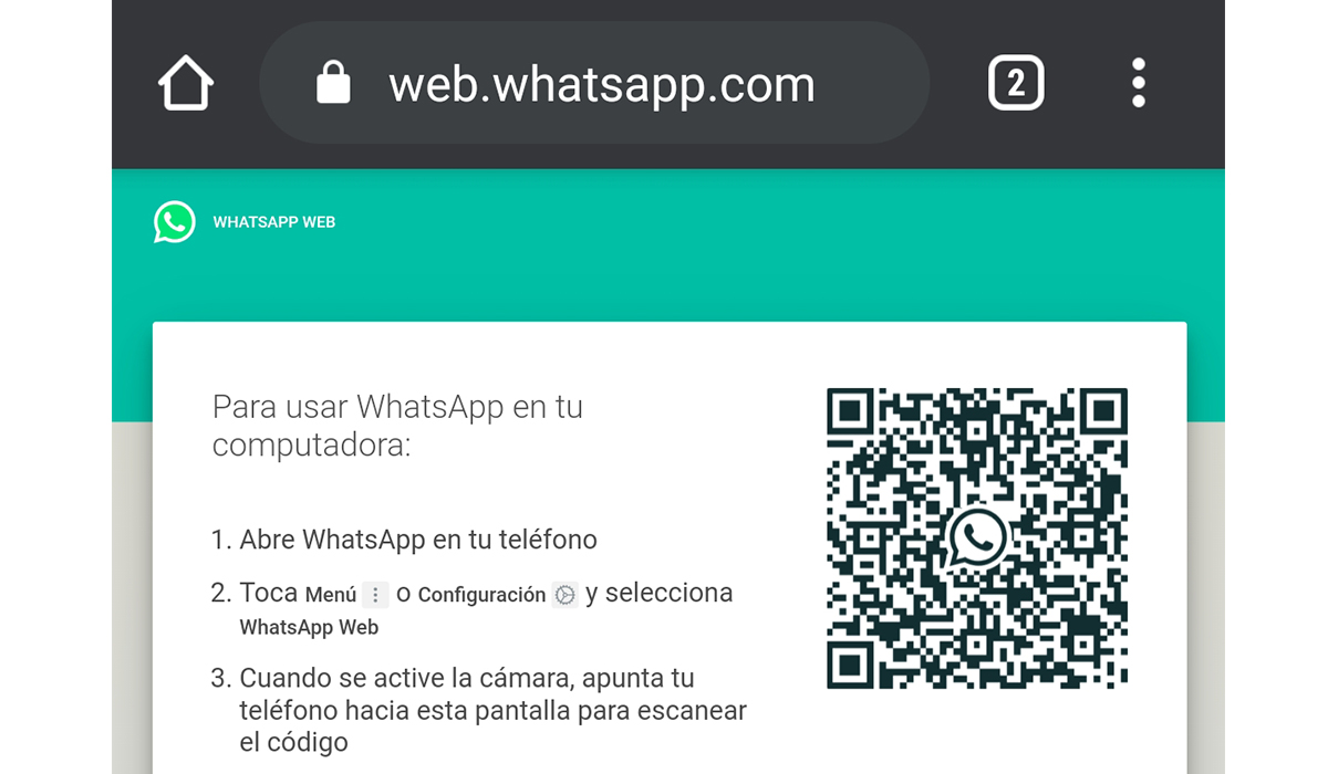 Recuerda colocar tu navegador en "modo escritorio" para que puedas abrir WhatsApp Web. (Foto: WhatsApp)
