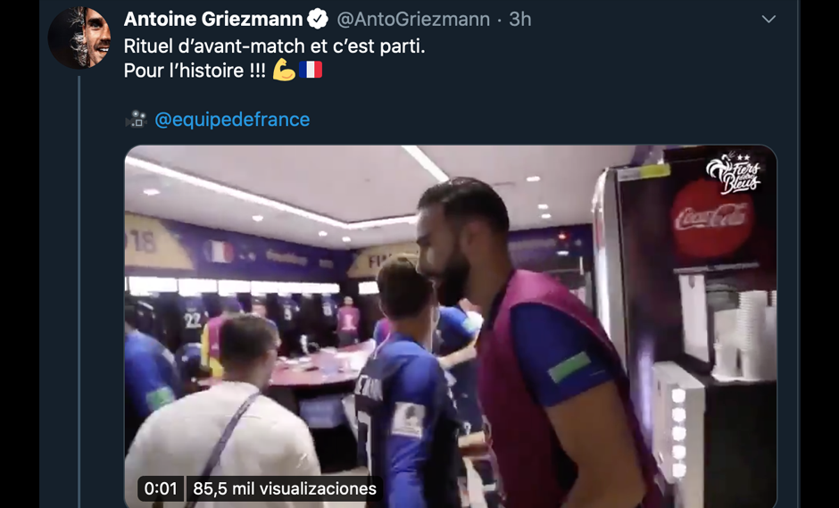 Antoine Griezmann recordó el título de Francia en el mundial Rusia 2018 en redes sociales