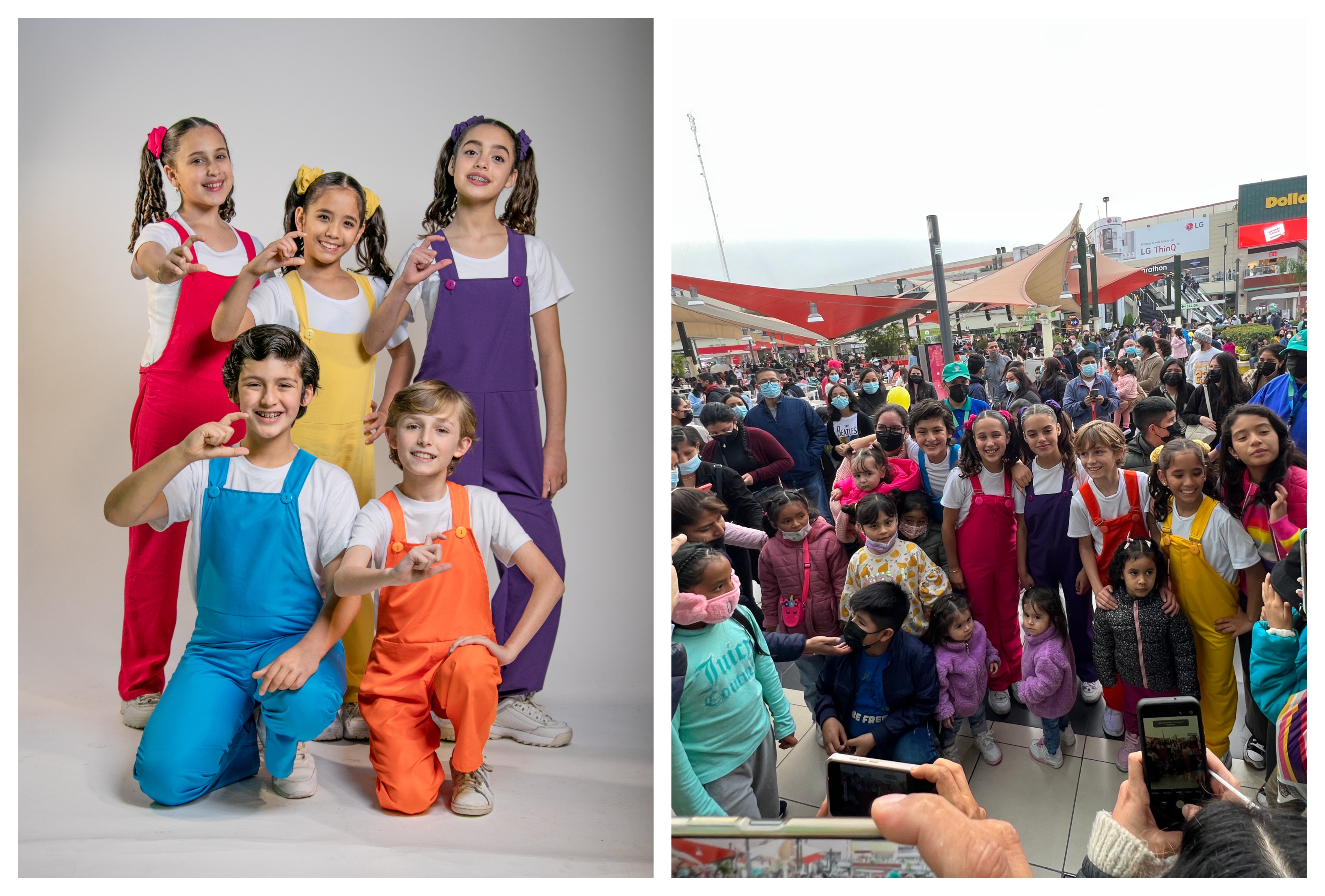 Catalina Parra (fucsia), Ivanna Vernal (amarillo), Thaís Patiño (morado), Mariano Ramírez (celeste) y Oliver Tschudi (naranja) son los Chiki Toonz. Todos ellos cuentan con experiencia en actuación, canto y baile en teatro, cine y televisión. Fueron elegidos tras una convocatoria a decenas de menores.