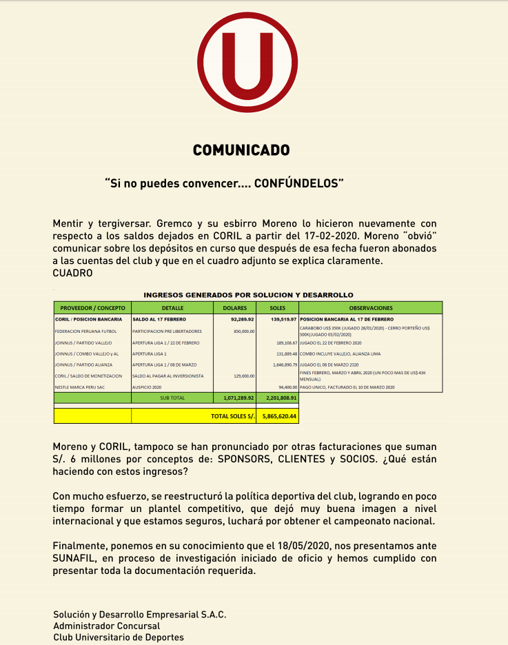 Solución y Desarrollo arremetió contra Gremco.