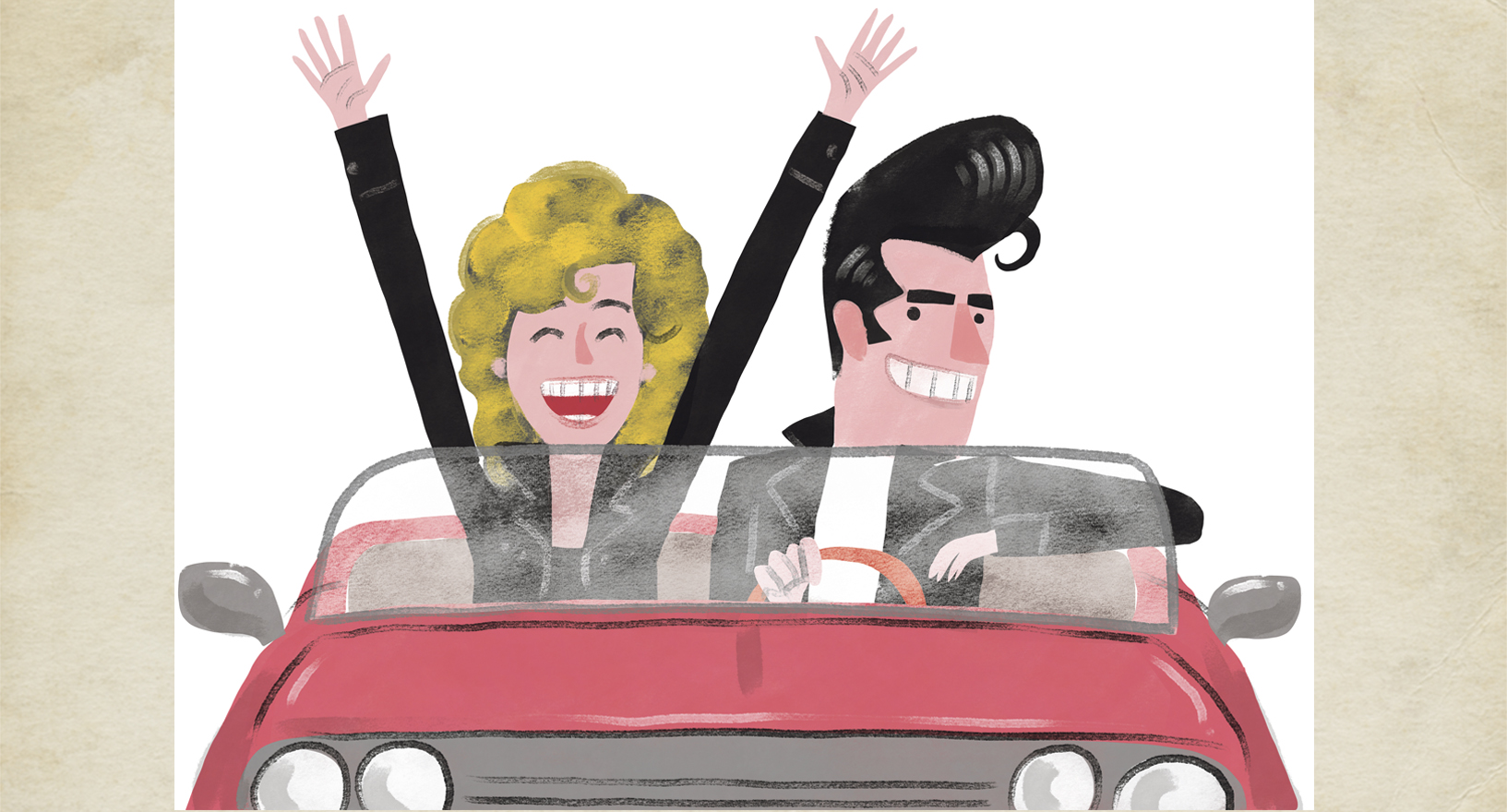 "Mi hermana y yo, después de ver la película por enésima vez en Betamax, jugábamos a ser Sandy Olsson y Danny Zuko". Lee la columna de Renato Cisneros. (Ilustración: Víctor Aguilar)