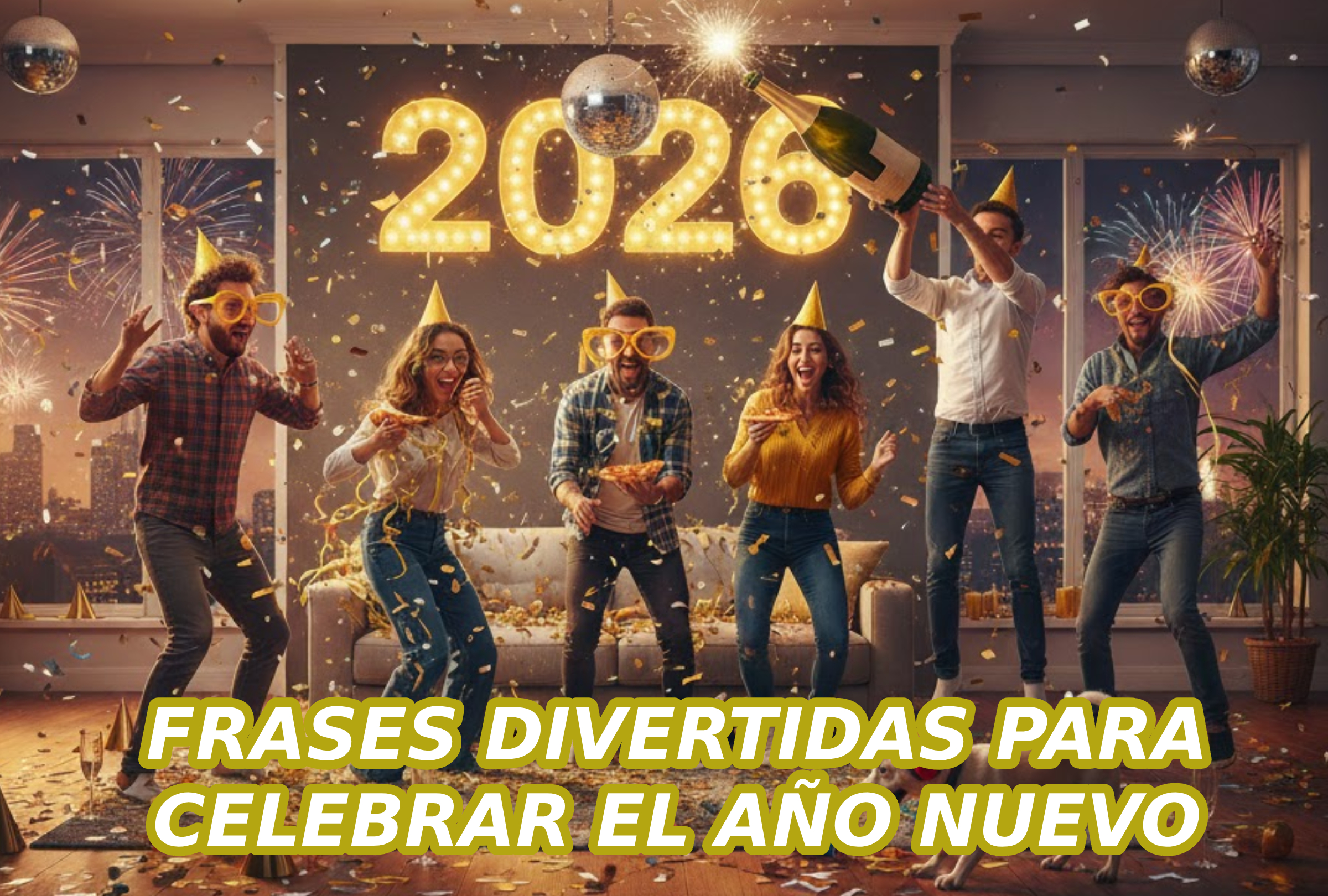 100 frases divertidas y saludos graciosos de ¡Feliz Año Nuevo 2026! para  enviar a tus amigos en WhatsApp | USA | DEPOR, image size:2400x1620