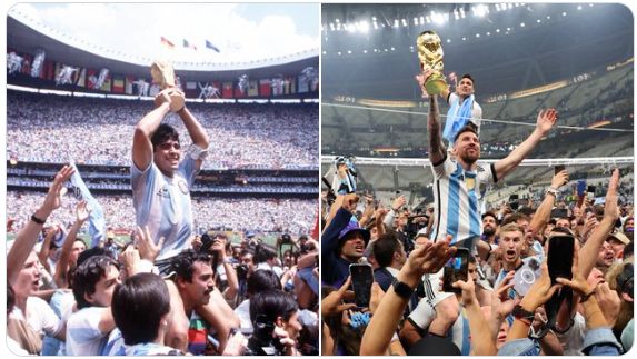 Maradona en 1986, Messi en 2022.
