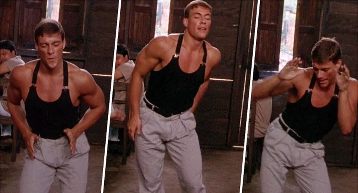 El recordado baile de Jean-Claude Van Damme en "Kickboxer" (1989). El actor belga cumple 60 años este domingo. (Captura de pantalla)