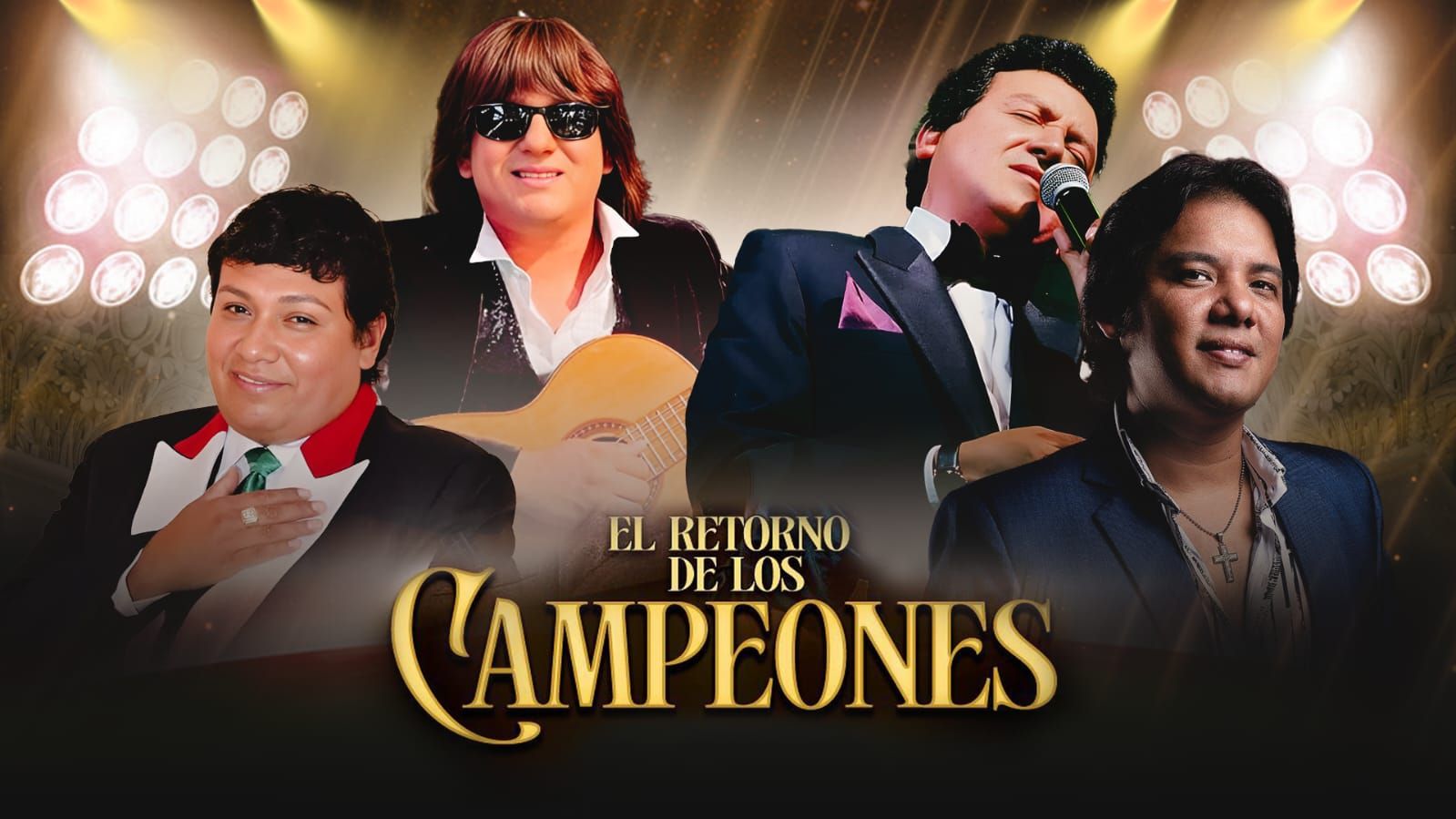 Ronald Hidalgo (Juan Gabriel), Sebastián Landa (José Feliciano), Carlos Burga (José José) y Tony Cam (Sandro). (Foto: difusión)