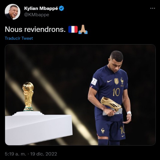El mensaje de Kylian Mbappé en sus redes sociales. (Imagen: Captura de Twitter)