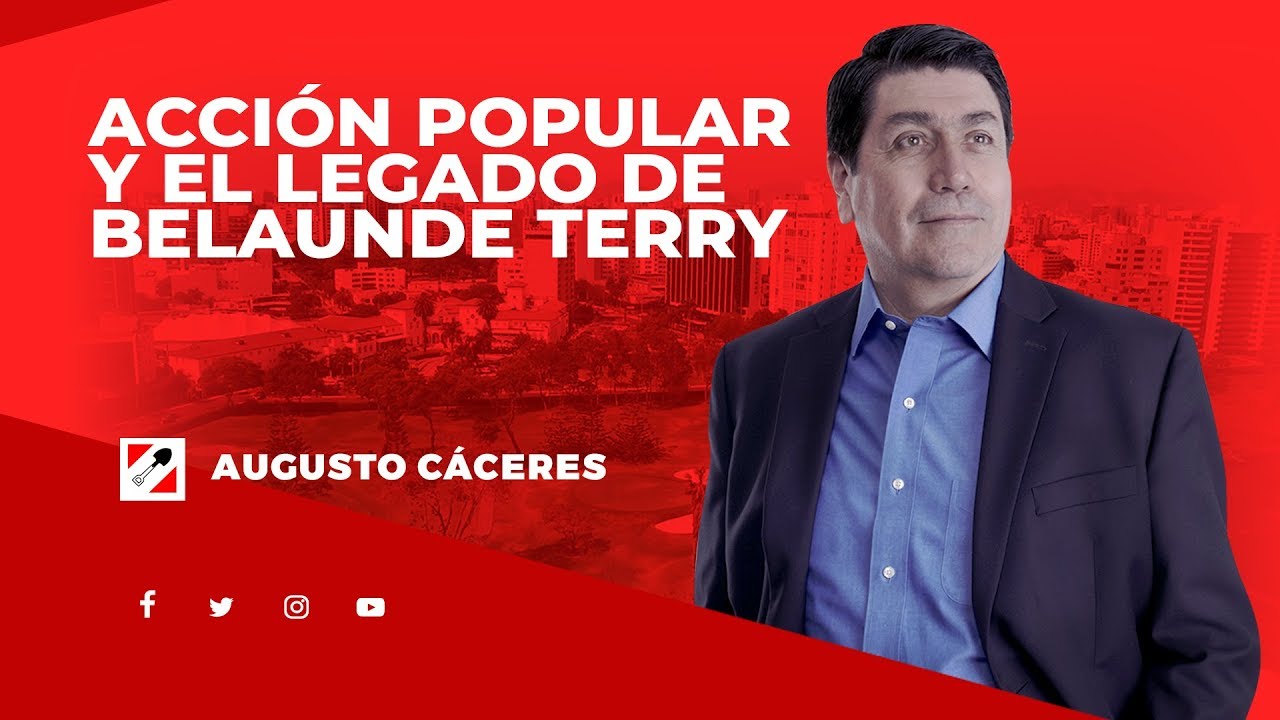 Augusto Cáceres en uno de sus afiches de campaña.