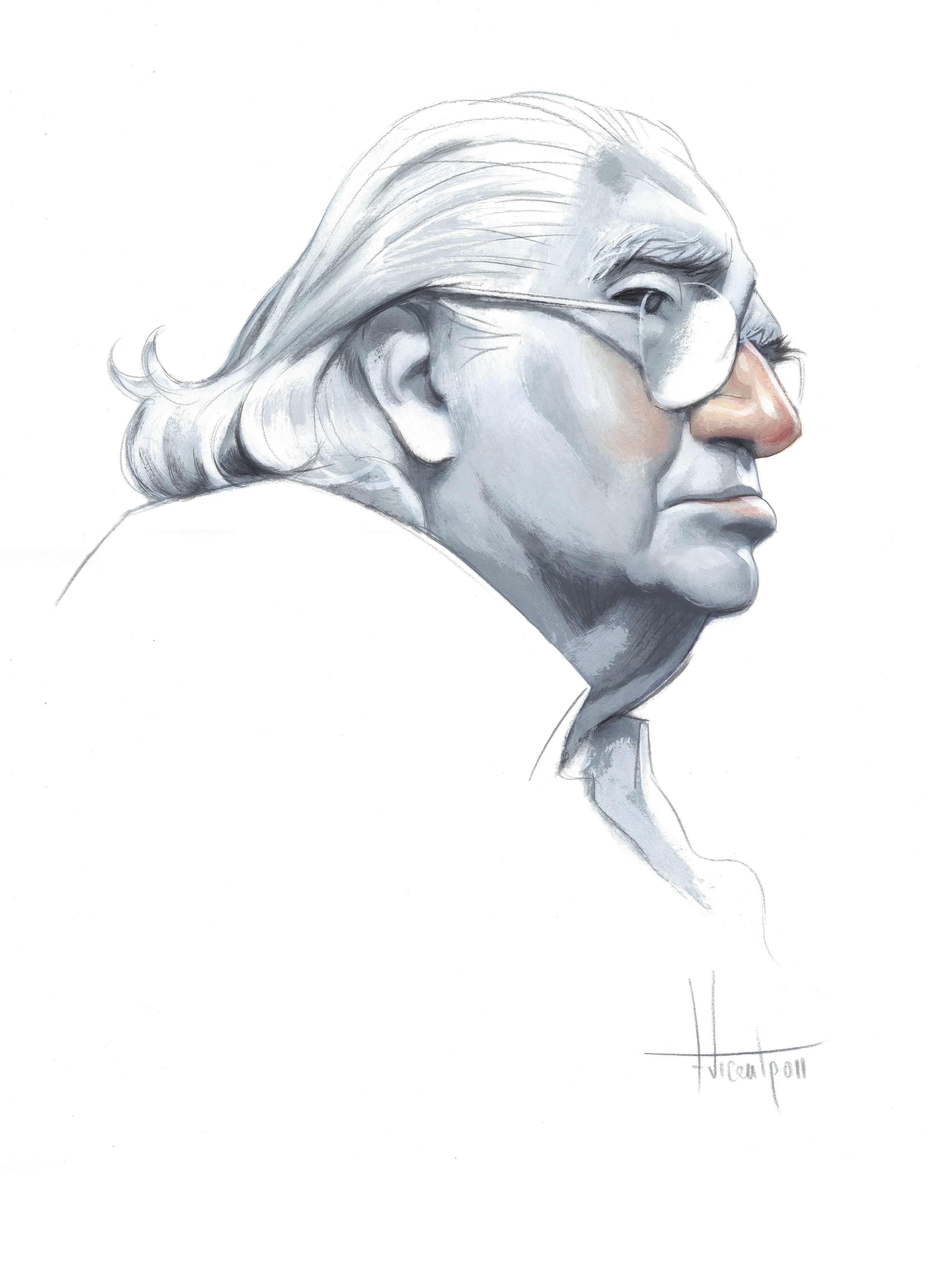 ESCRITOR OSWALDO REYNOSO DEL CARICATURISTA ESPANOL FERNANDO VICENTE. QUIQUE PLANAS LE PIDIO AUTORIZACION DE USO PARA LA EDICION DEL 22 DE JUNIO DEL 2025. 