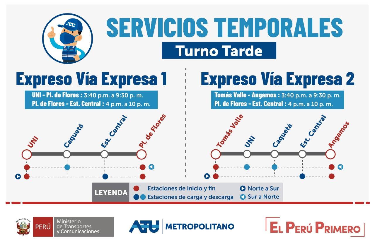 Metropolitano Estas Son Las Estaciones Y Los Horarios De Los Servicios Expresos Que Funcionaran Desde El Martes 1 De Diciembre Nndc Peru Gestion