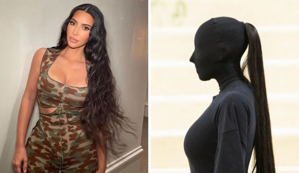 Kim Kardashian gastó 10.000 dólares en las extensiones de cabello que llevó a la Gala Met. (Composición: Instagram / AFP)