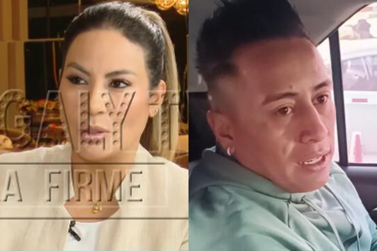 Pamela López se sentó junto a Magaly Medina y dio nuevos detalles de su exrelación con Christian Cueva, a quien acaba de denunciar por violencia física y psicológica. Foto: composición EC/captura Magaly TV, la firme