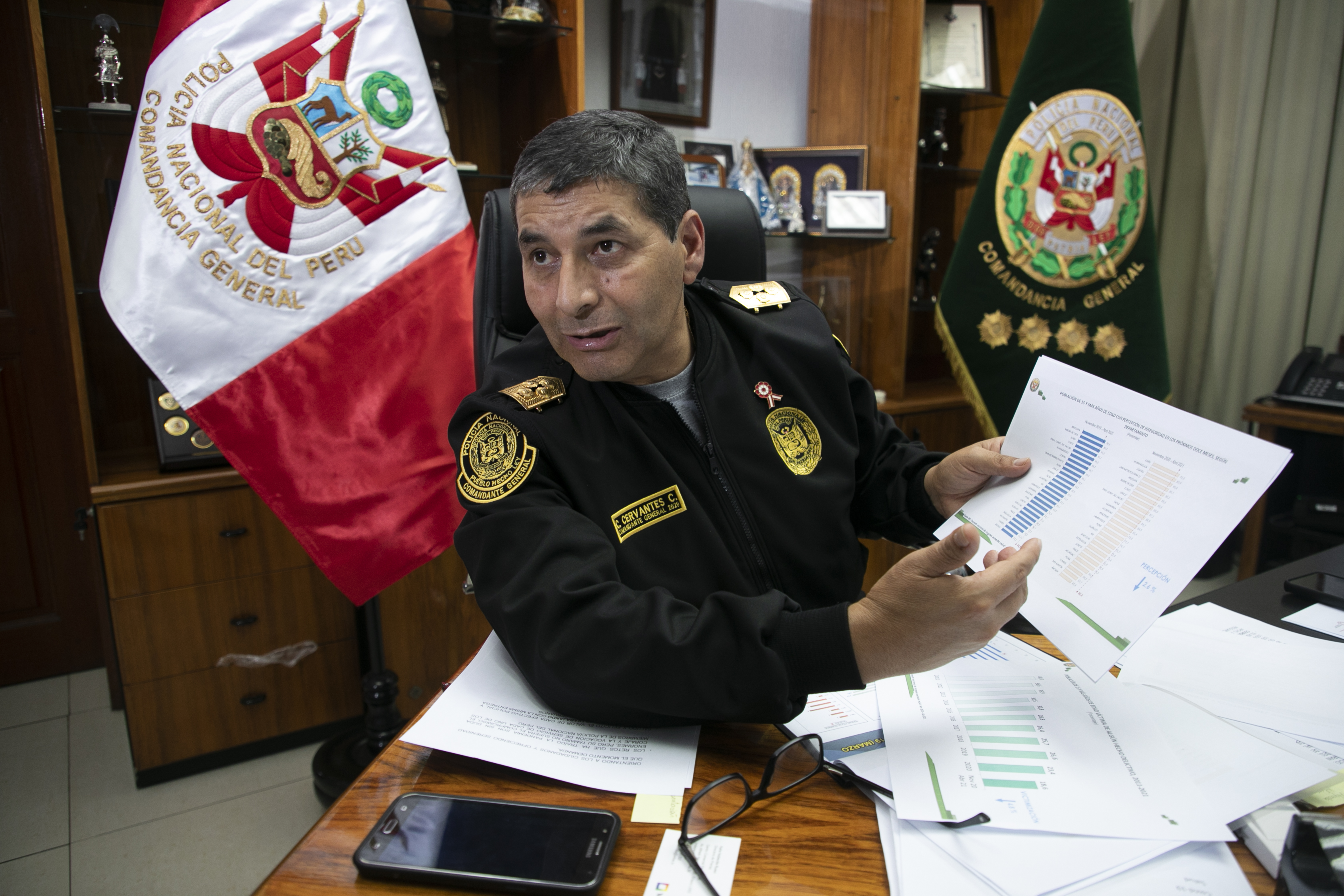 Cervantes Cárdenas también dijo que “hay un total compromiso de los más de 140 mil agentes” de la PNP. (Foto: Eduardo Cavero/ GEC)