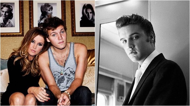 A la izquierda, Lisa Marie con su (hoy) fallecido hijo Ben. A la derecha, Elvis Presley.