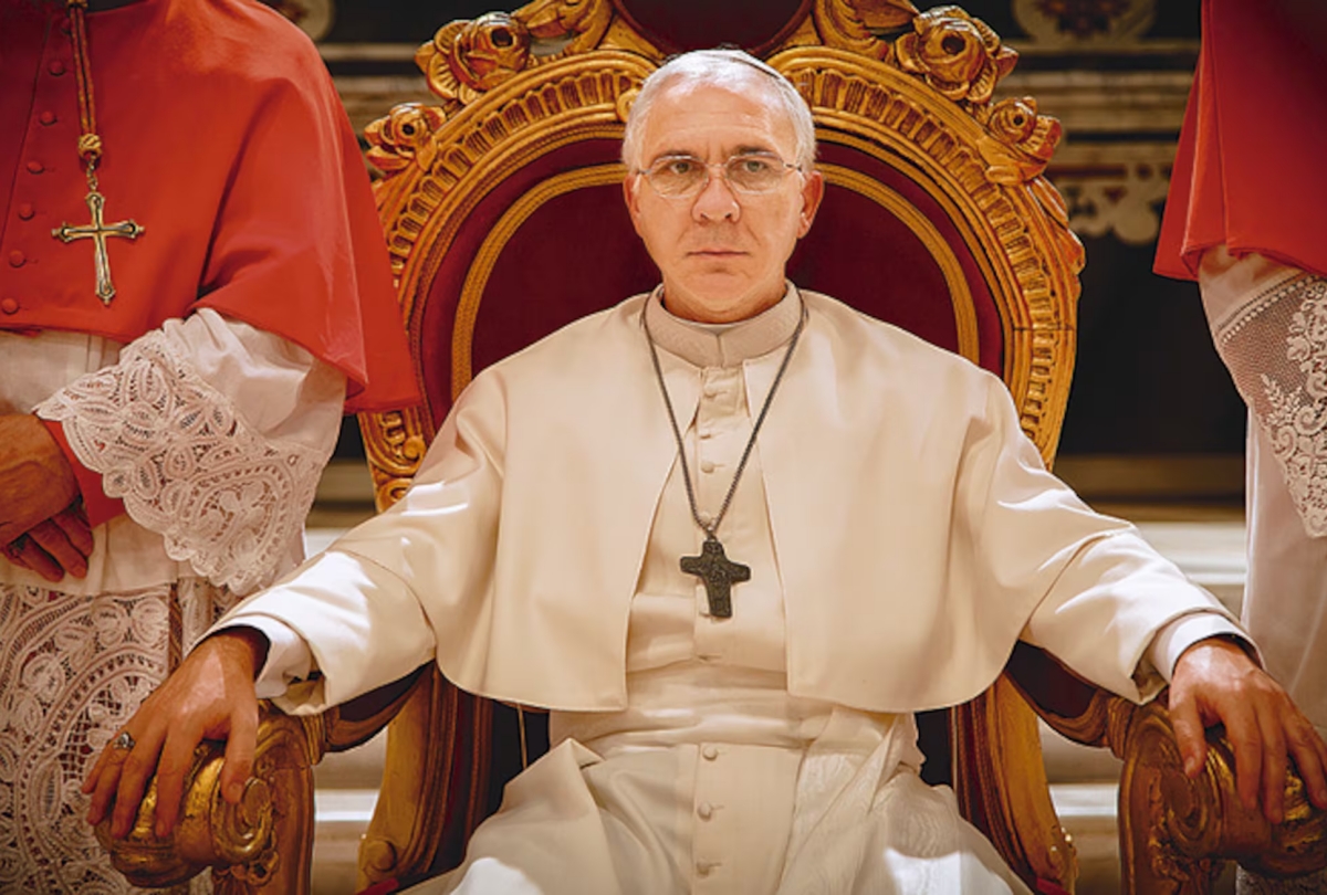 Darío Grandinetti caracterizado como el papa en "Francisco: el padre Jorge " (2015).
