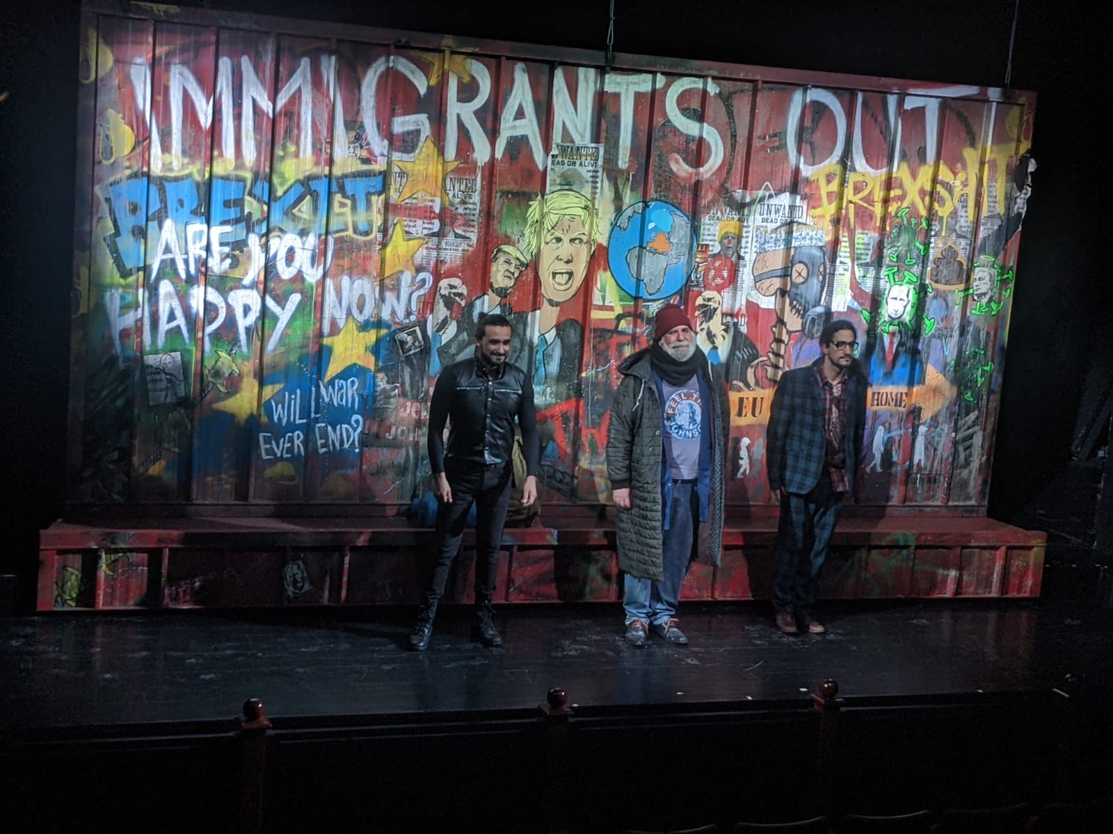 El elenco: Óscar Meza, Alberto Ísola y Eduardo Camino. (Foto: Juan Diego Rodríguez Bazalar)
