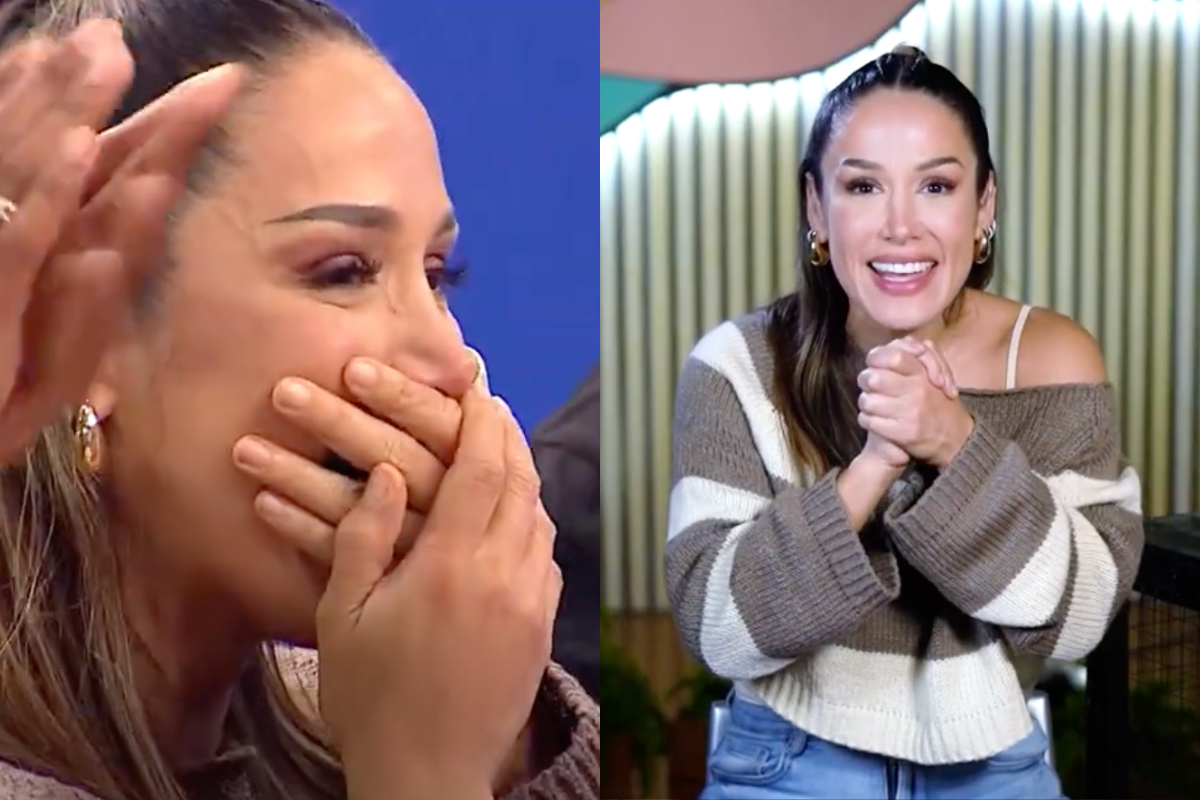 Pese a las dificultades, Karina Borrero pasó a la siguiente ronda por su rico sancocho colombiano. Foto: composición EC/captura Latina Televisión