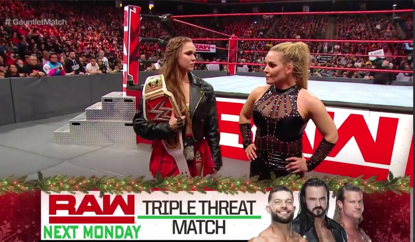 Wwe Ronda Rousey Defenderá Su Título Ante Natalya En El Monday Night Raw De Noche Buena Video