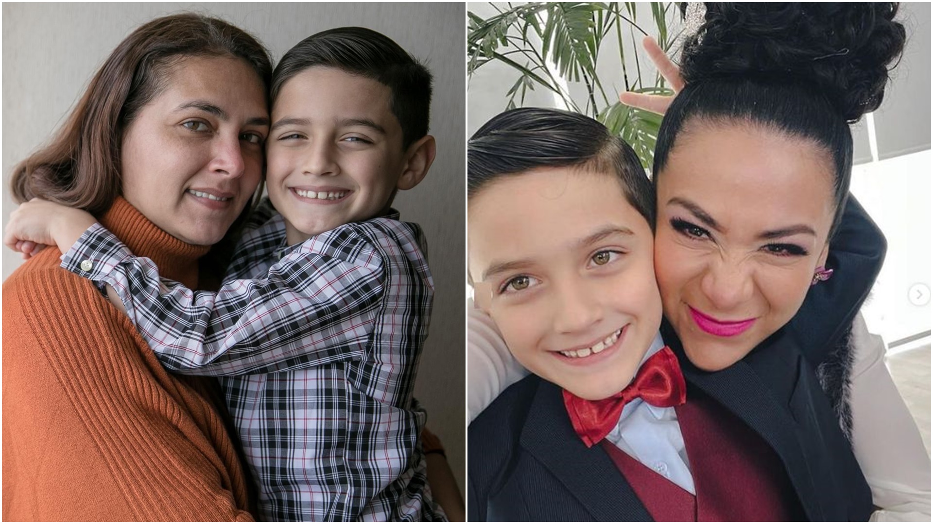 Rodrigo Barba posa con su mamá, Magena Pinillos (izquierda). A la derecha, en una foto con Teresita, su mamá en "Al fondo hay sitio". (Foto: Julio Reaño Mesones / Instagram)