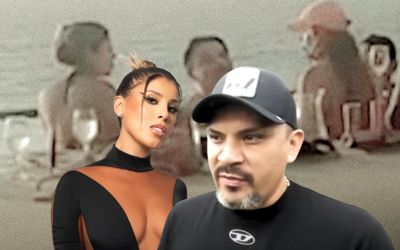 La cantante fue vista en una piscina con el empresario, anteriormente vinculado a Pamela López, en actitudes cariñosas | Foto: Amor y Fuego / Archivo GEC / Composición EC