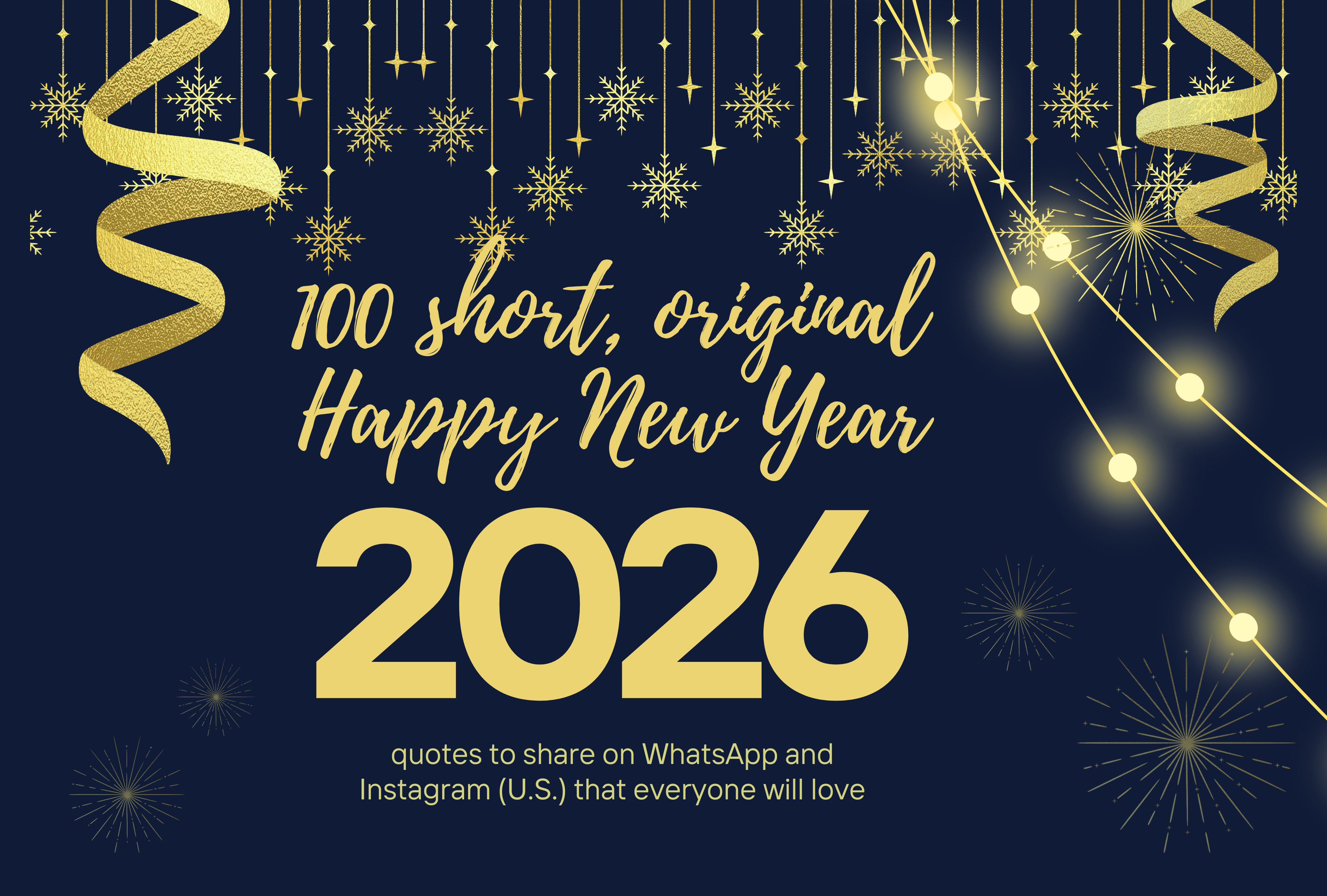 100 original and short Happy New Year 2026 Quotes to send on 