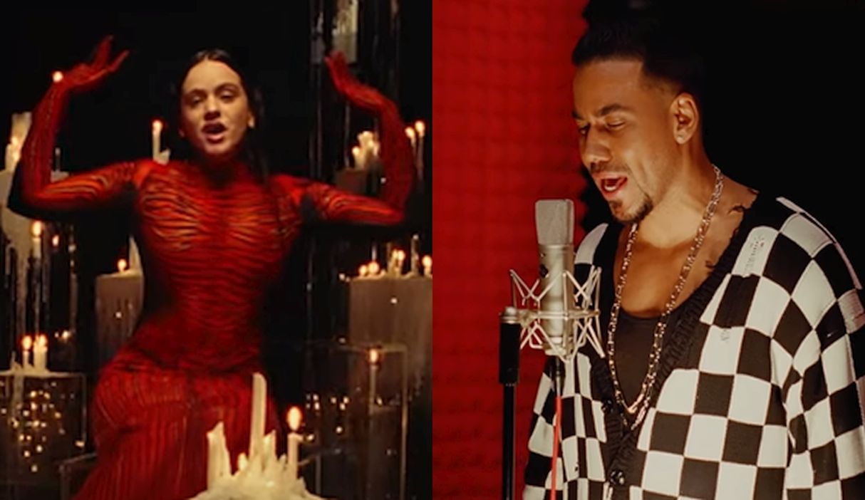Romeo Santos y Rosalía emocionan a sus fans con su primera colaboración. (Foto: Composición captura Youtube)