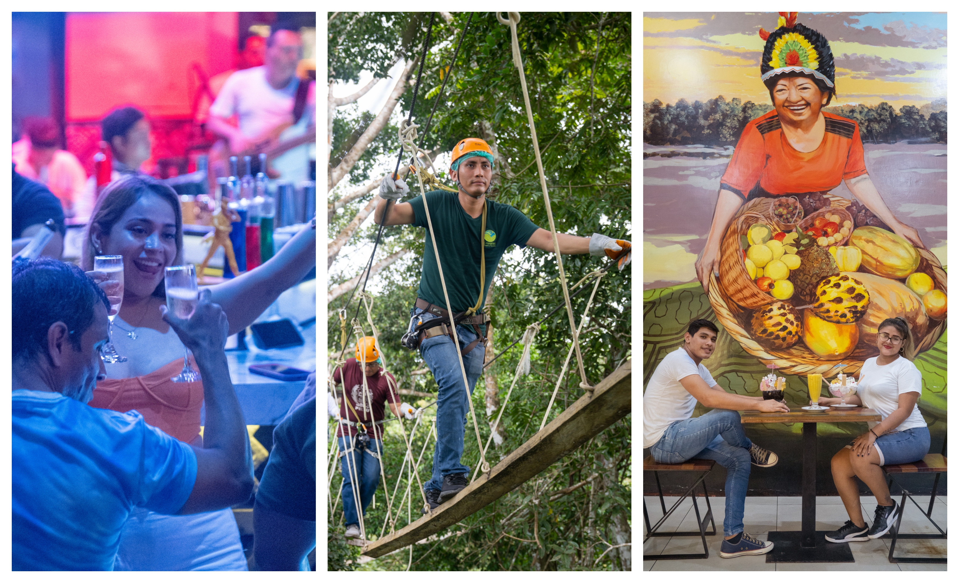 Música en vivo que invita a la danza y siete restaurantes con comida fusión es la oferta de Mercado Fitzcarrald, donde observar y ser observado es parte del juego. (Fotos. Luis Miranda)