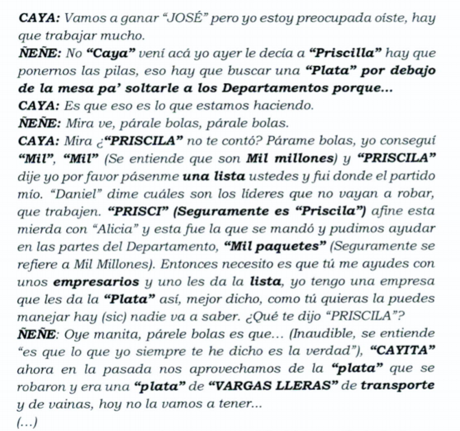 Interceptación telefónica entre María Claudia Daza y José Guillermo Hernández, en la cual se hablaría de presunta corrupción al sufragante en la campaña Duque Presidente.