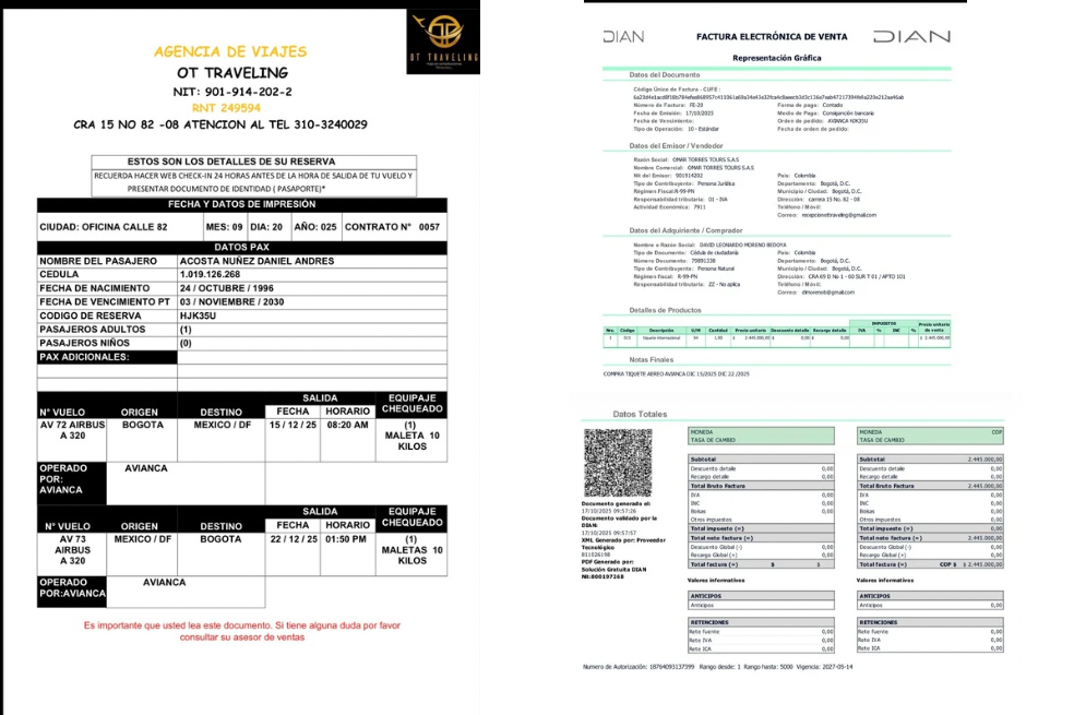 Con códigos de reserva y vouchers en mano, el viaje parecía real. Pero los tiquetes nunca existieron.
