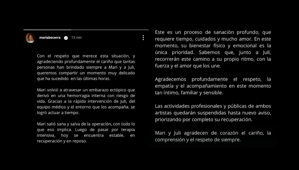 María Becerra, operada de urgencia por “hemorragia interna con riesgo de vida”