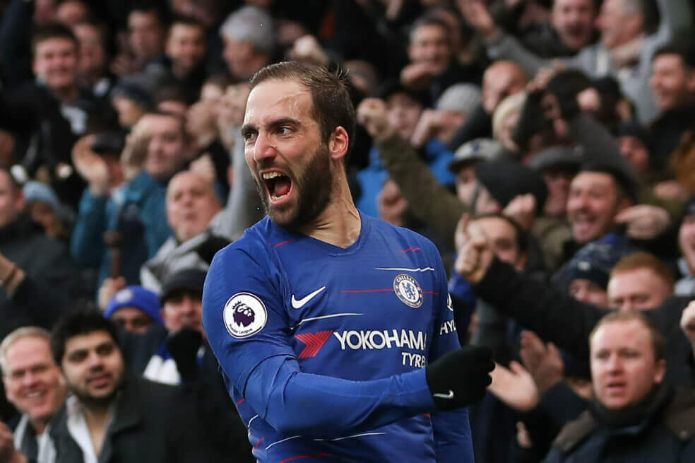 Higuaín anota sus primeros goles con el Chelsea