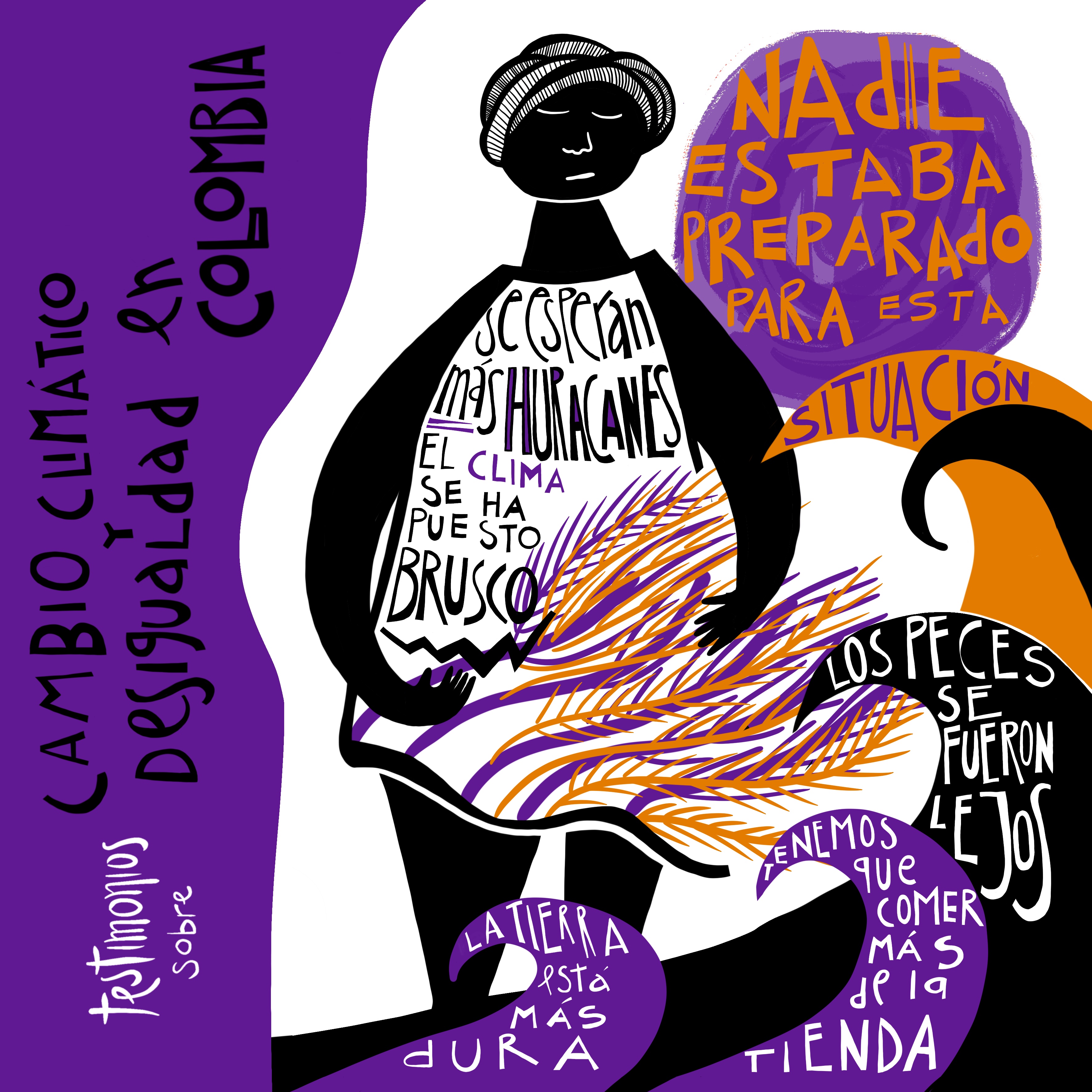 Ilustración sobre el Diálogo de Saberes del colectivo ¡Re-Imaginemos! sobre Cambio Climático y Desigualdad