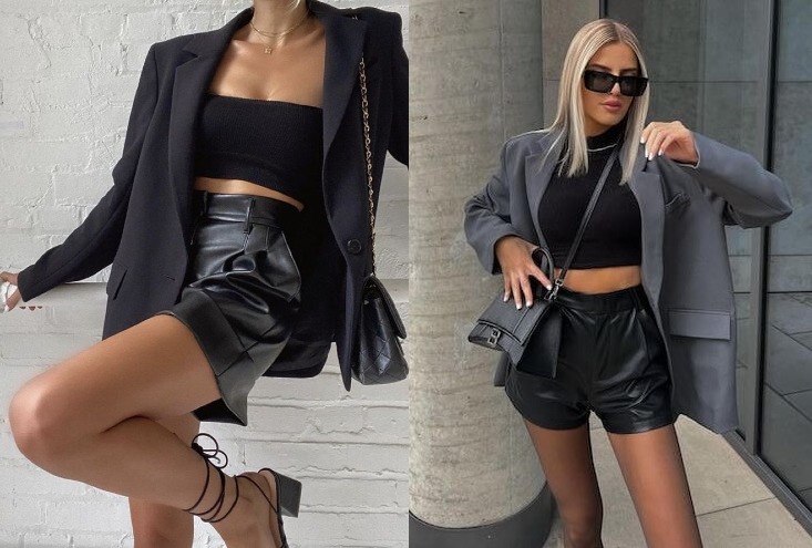 Este outfit es elegante y atrevido, ideal para una noche de fiesta o un evento especial.