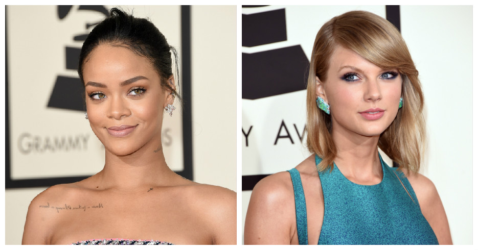 Rihanna y Taylor Swift se imponen en la alfombra roja de los Grammy