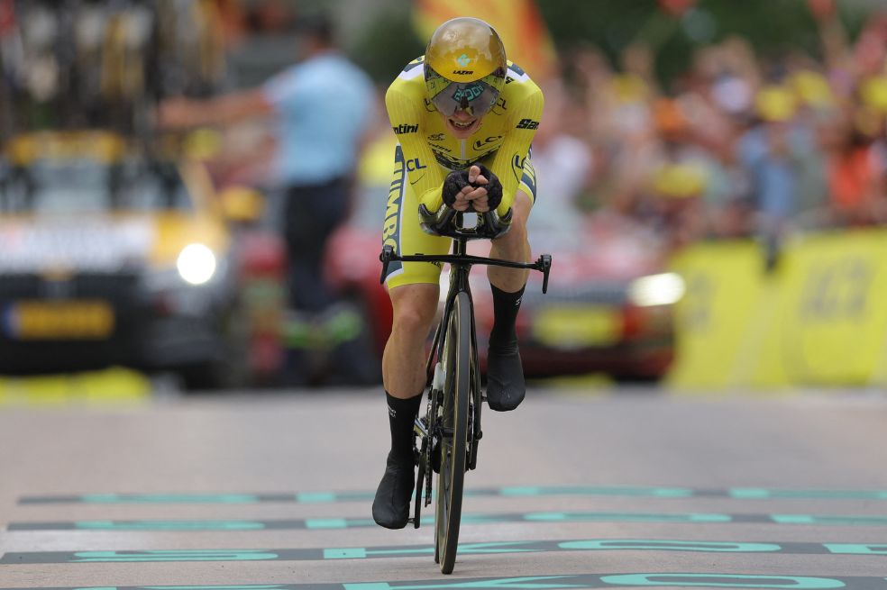 Jonas Vingegaard en la contrarreloj de este martes en el Tour de Francia 2023.