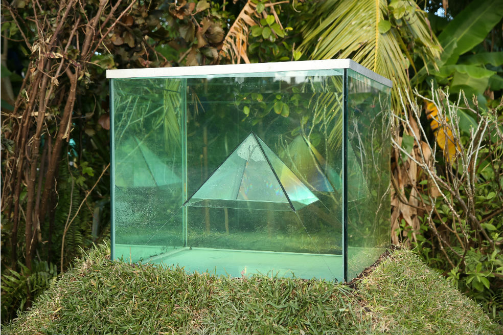 Obra de Brookhart Jonquil, que reflexiona
sobre cómo la gravedad da forma al movimiento de la luz,