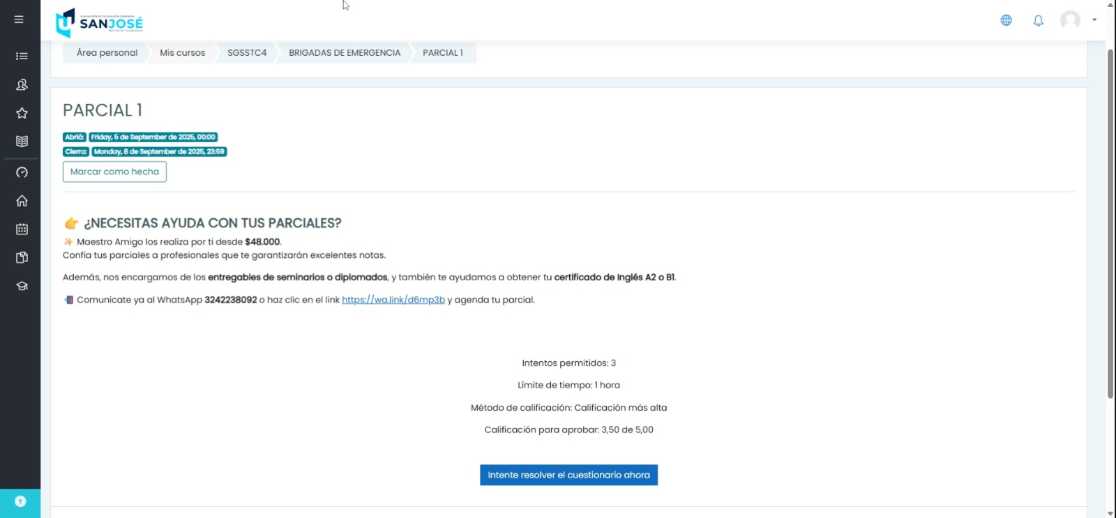 Maestro Amigo también está bajo la lupa del ministerio. Este mensaje les aparece a los estudiantes al ingresar a la plataforma.