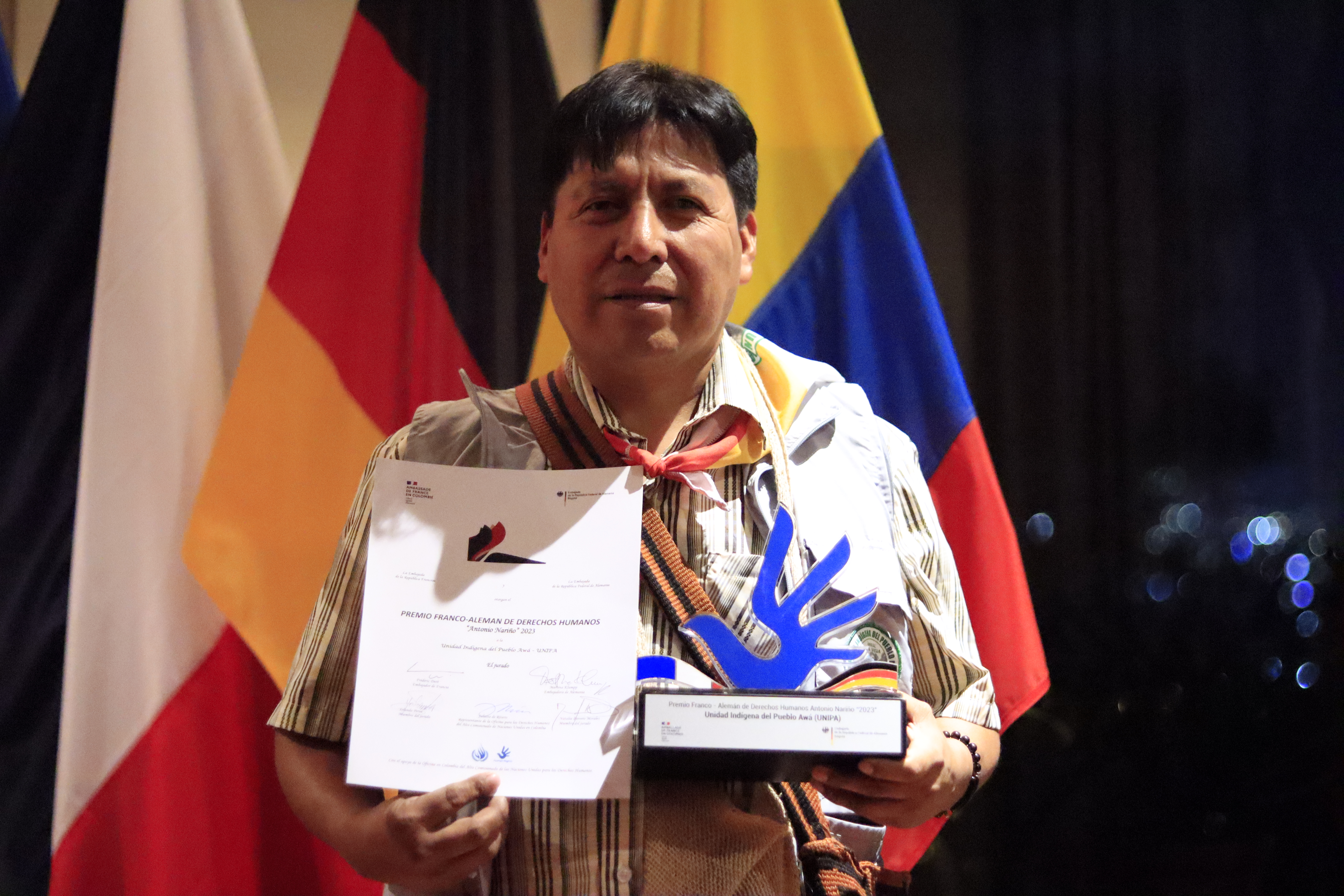 Unidad Indígena del Pueblo awá, ganadora del premio franco-alemán de derechos humanos