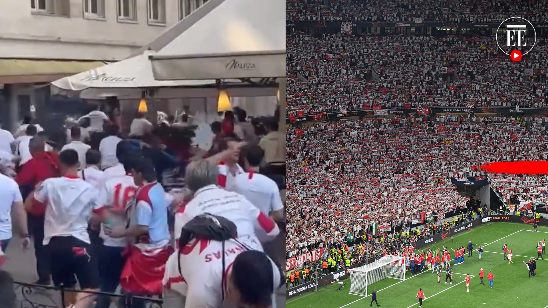 El caos de los barristas en Budapest por la final de la Europa League