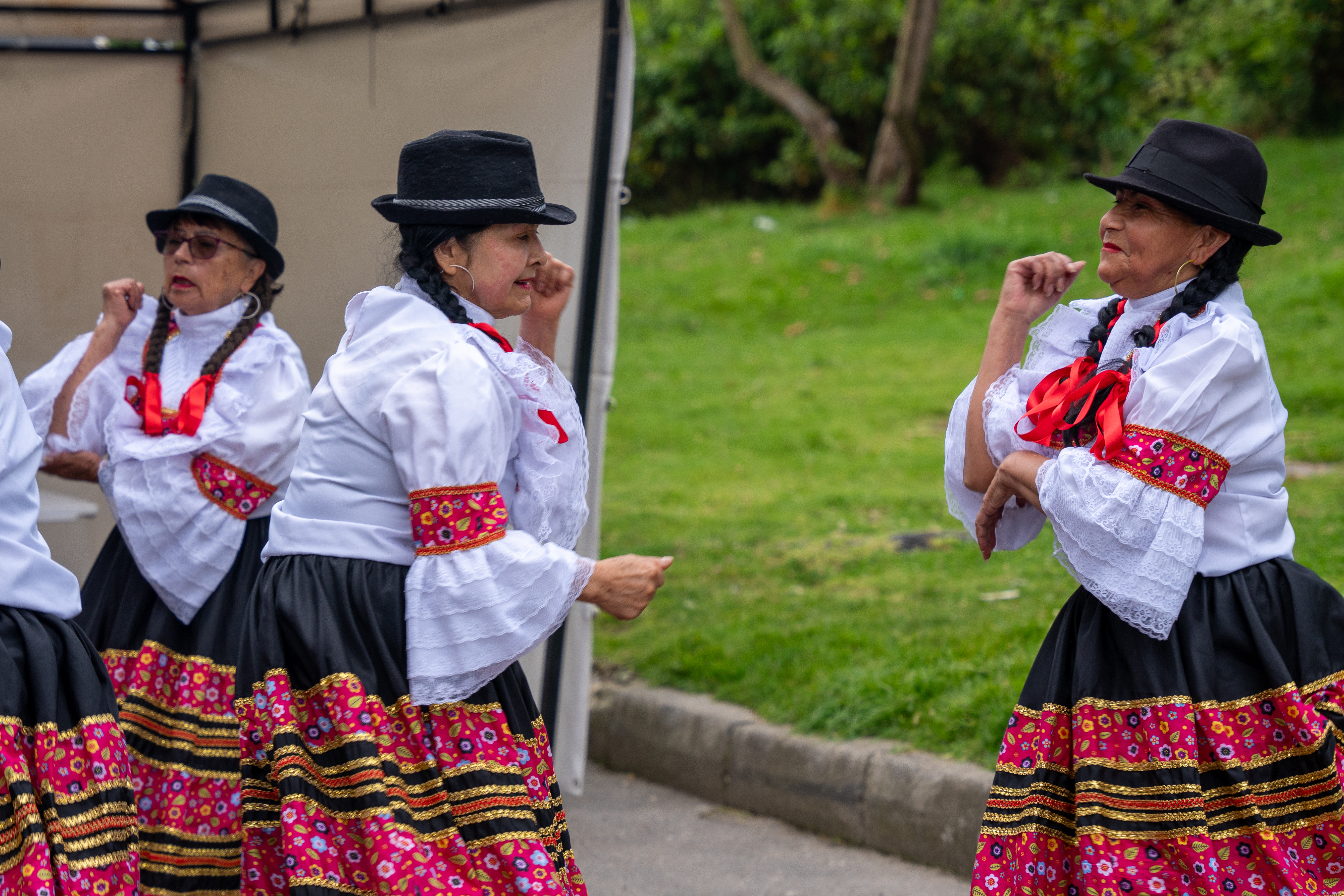 Gilma Barichón y su grupo de danza típica de la tercera edad.