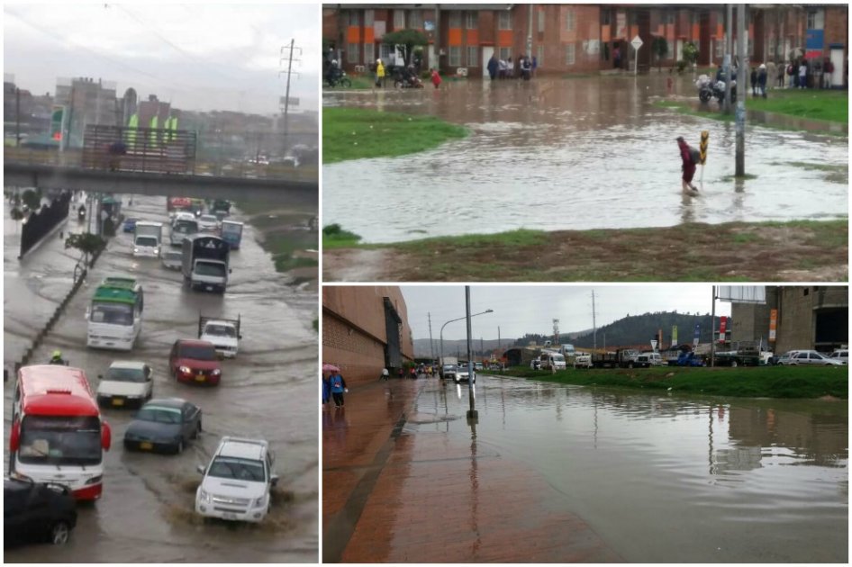 Al menos 15 barrios inundados por fuertes lluvias en Soacha