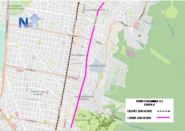 •Aquellos que tomen la carrera 3 Este sentido sur-norte deberán circular porla AvenidaComuneros (calle 6) al occidente hasta lacarrera 10 al norte.
