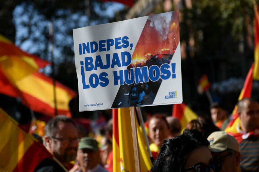 Marchas pro y anti-independencia se tomaron las calles de Barcelona