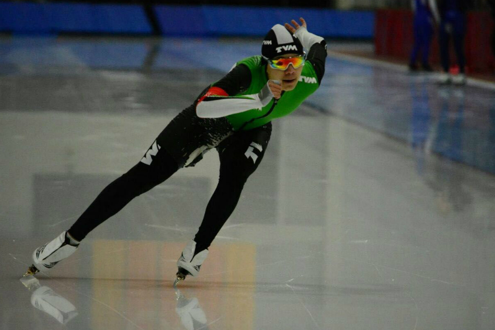Diego Amaya Martínez en uno de sus entrenamientos sobre hielo. / Fedepatin