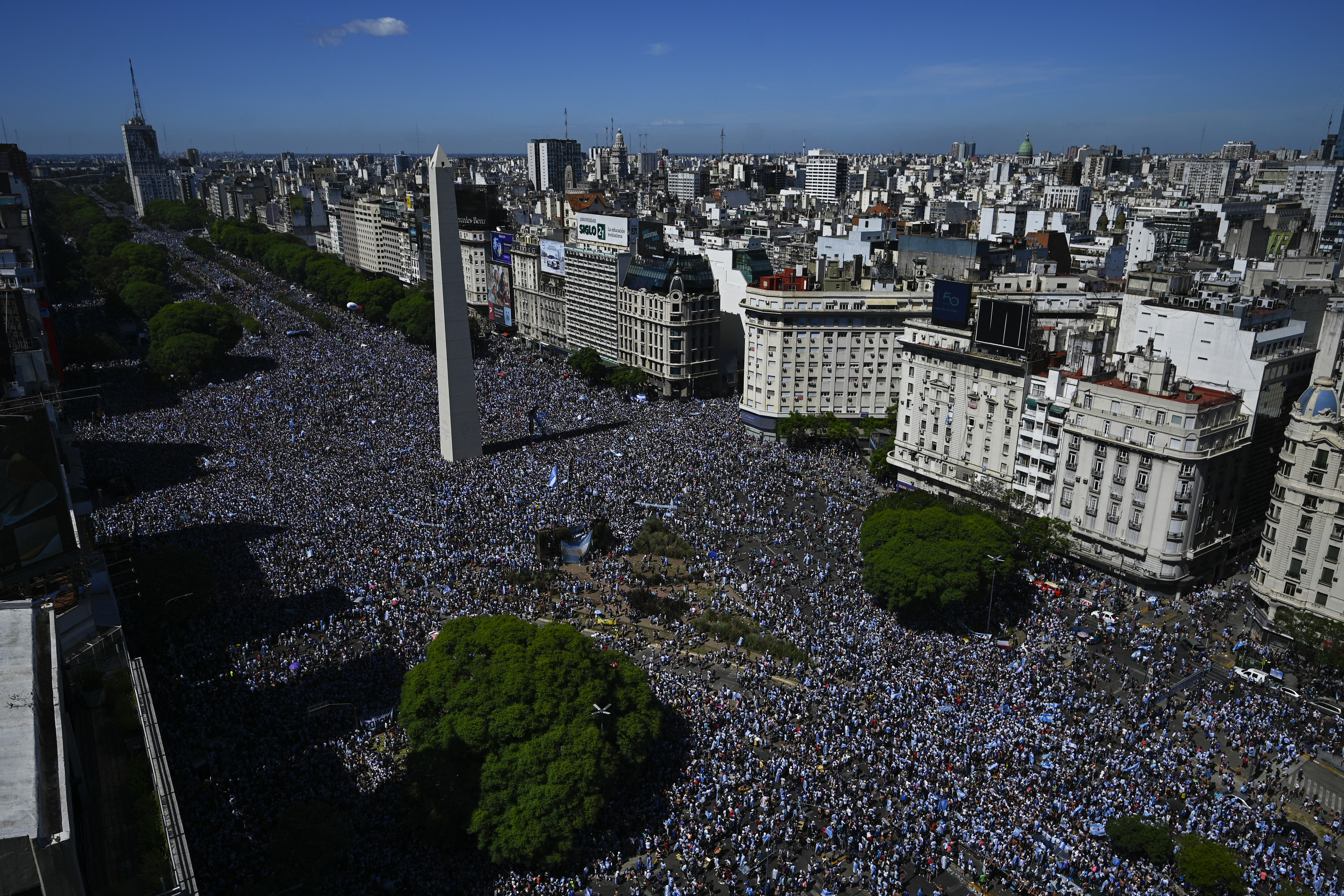 Celebración de la selección de Argentina en Buenos Aires.