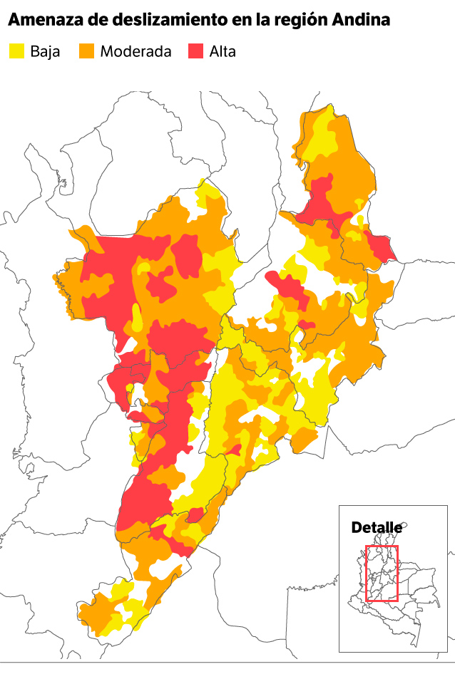 Riesgo deslizamiento región Caribe