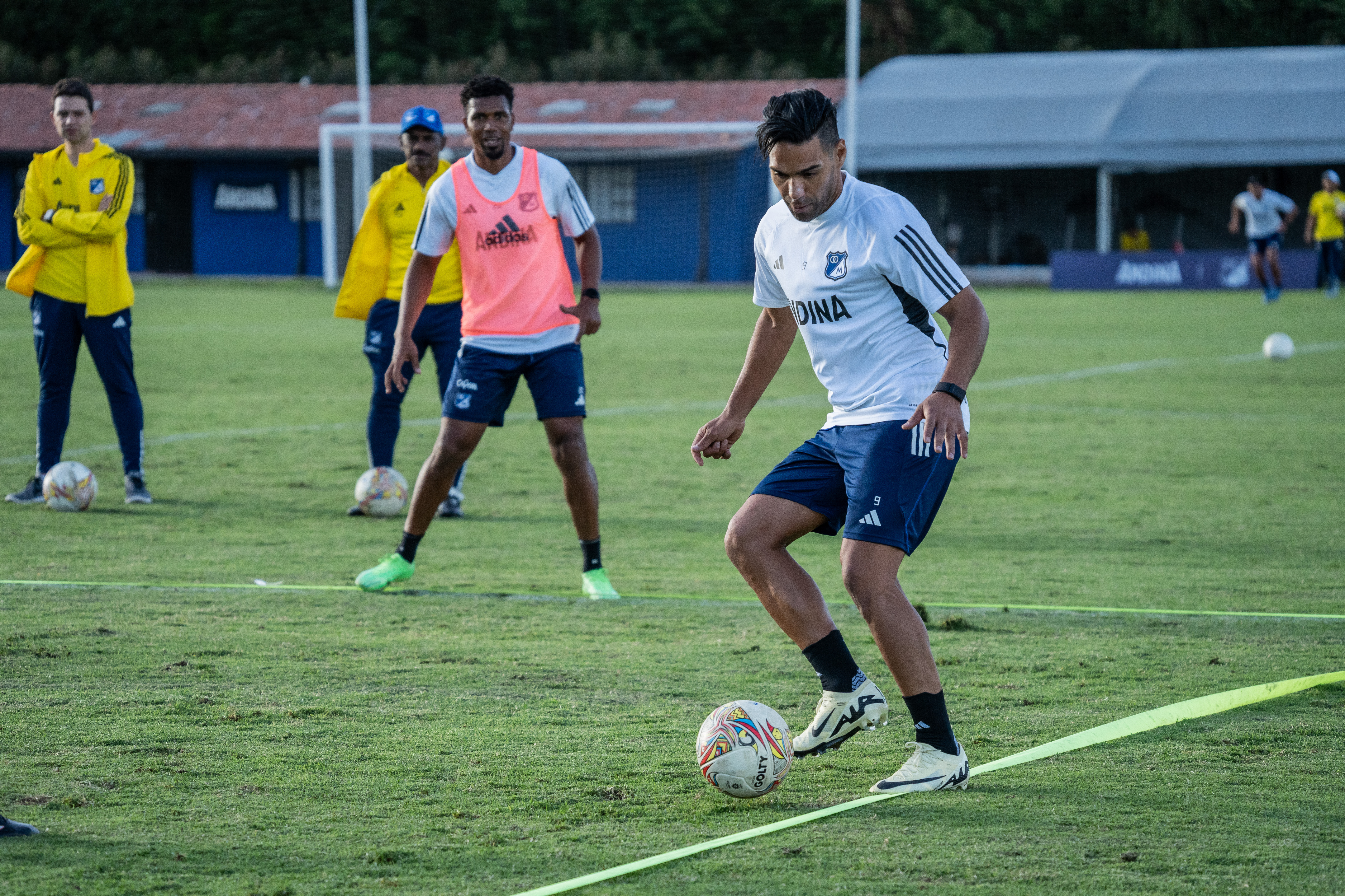 Falcao en su primer entrenamiento con Millonarios
