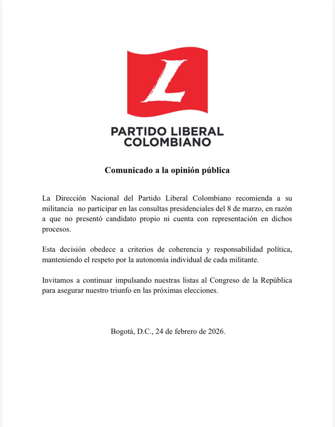 Partido Liberal consultas