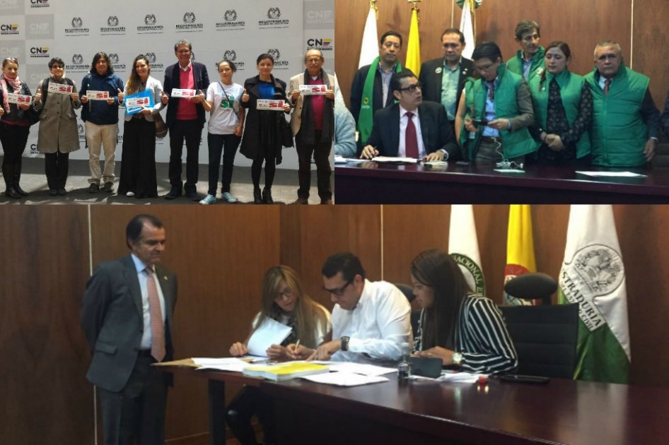 Diferentes comités se han inscrito en el CNE como el de Indepaz, el Partido Verde, el Centro Democrático.