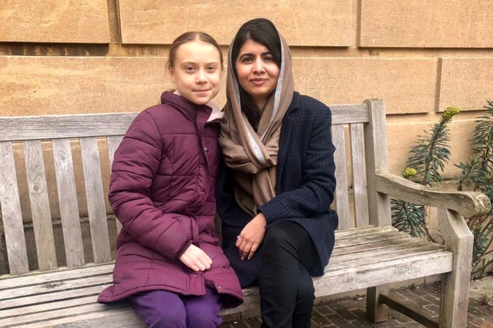 Así fue la reunión entre Greta Thunberg y Malala en la universidad de Oxford