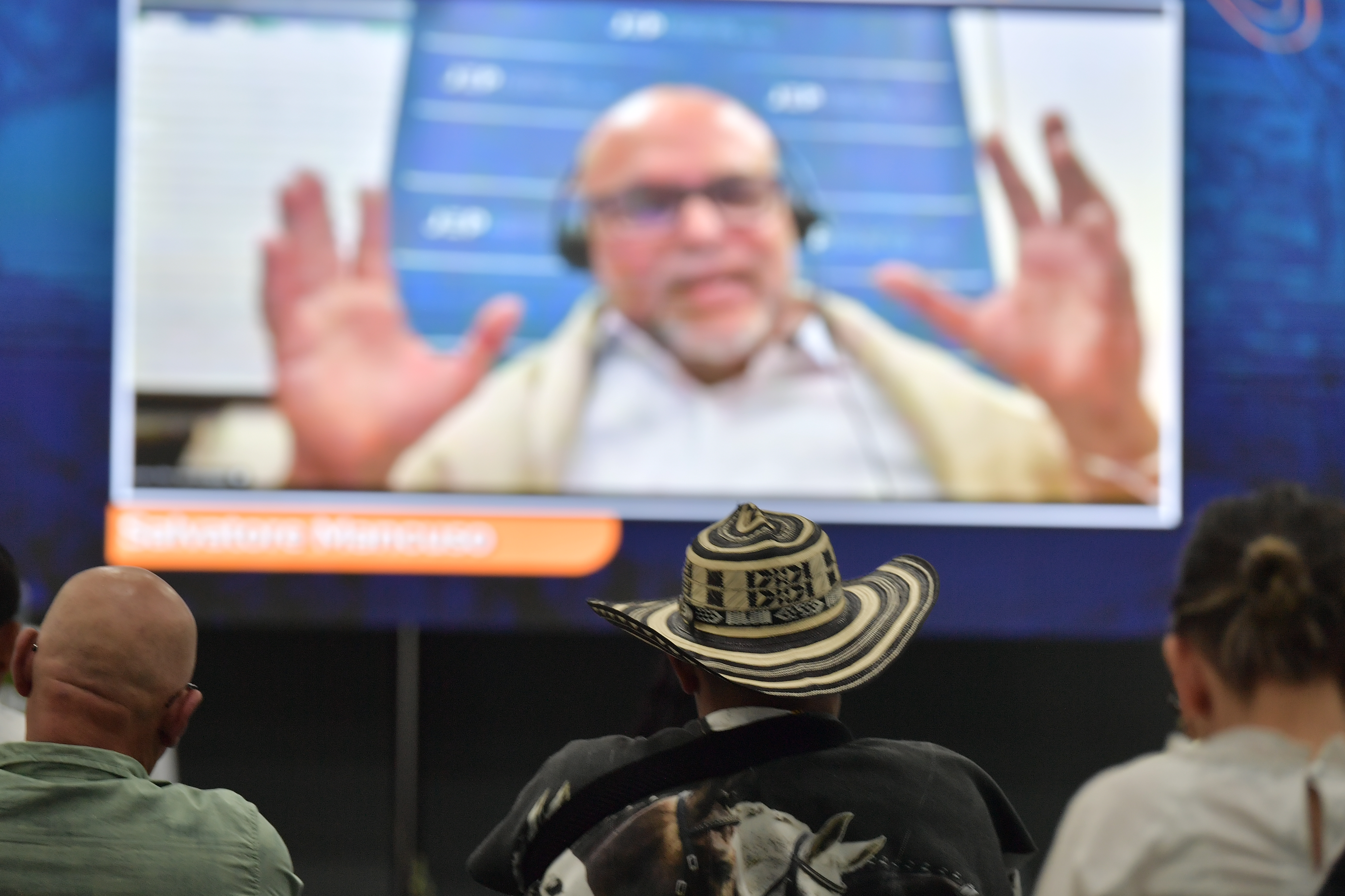 Exlíder de las Autodefensas Unidas de Colombia, durante la audiencia virtual que duró cuatro días, en Montería, en la que contestó un extenso cuestionario de la JEP sobre su versión de la guerra en Colombia.